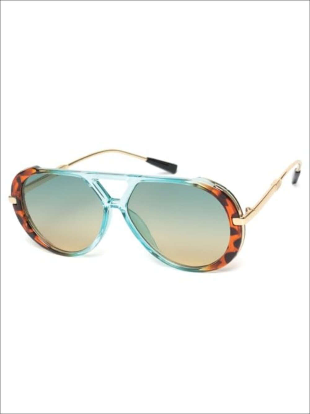 Oversized Retro Aviator Sunglasses Metal UV Protection Eyewear